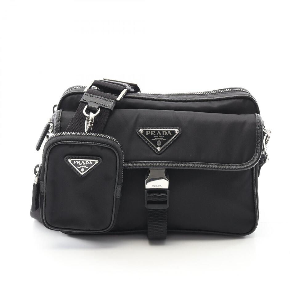 Prada Shoulder Bag Saffiano Leather Black